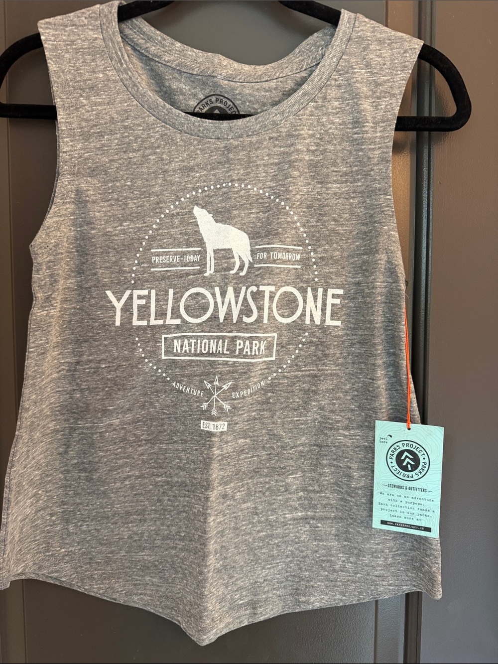 Parks Project Gray Yellowstone Graphic Tank Top Size S